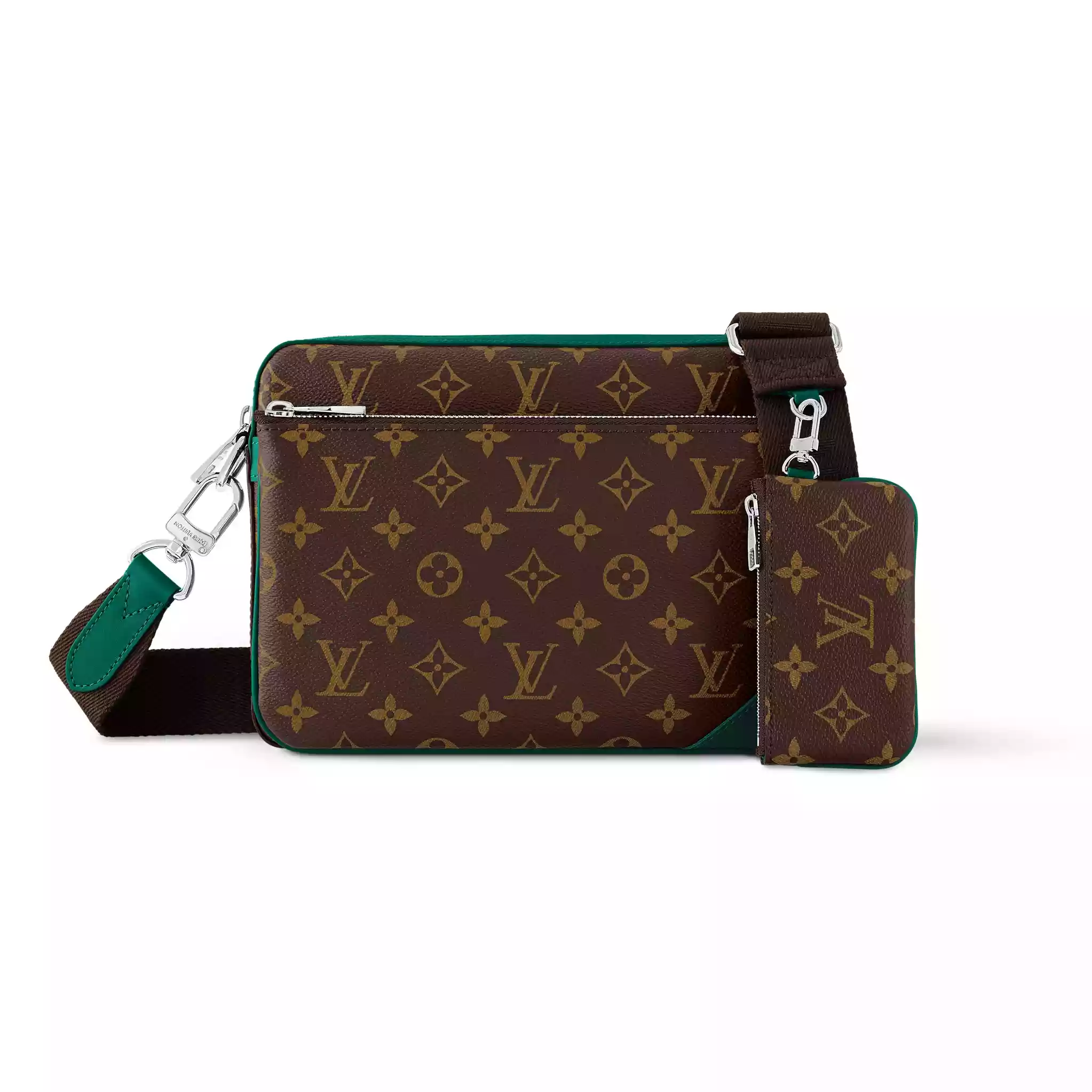 TRIO MESSENGER BAG BORNEO GREEN MONOGRAM MACASSAR M12766 – LW294