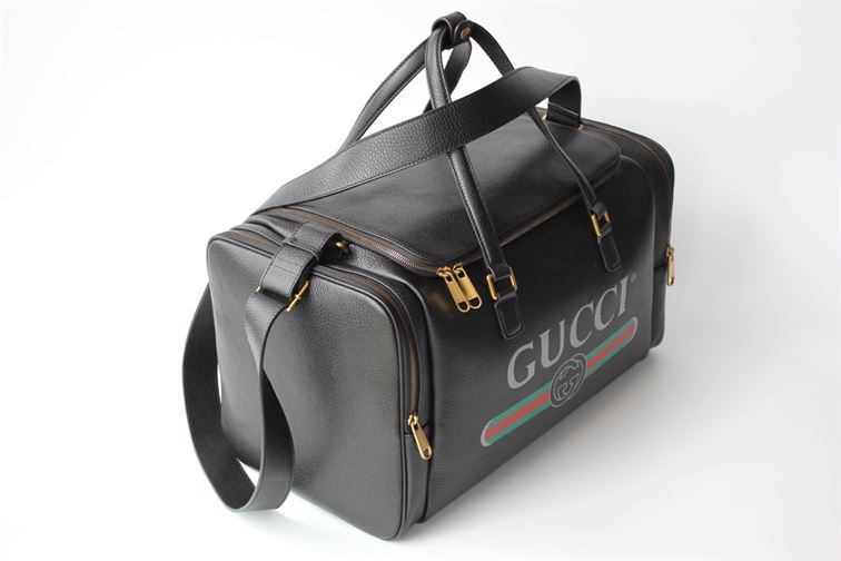 GUCCI RETRO LOGO PRINT LEATHER DUFFLE BAG – BG039