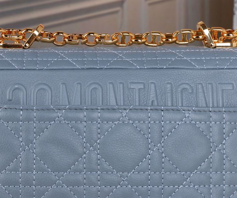 DIOR SMALL DIOR CARO BAG BLUE SUPPLE CANNAGE CALFSKIN – DOB121