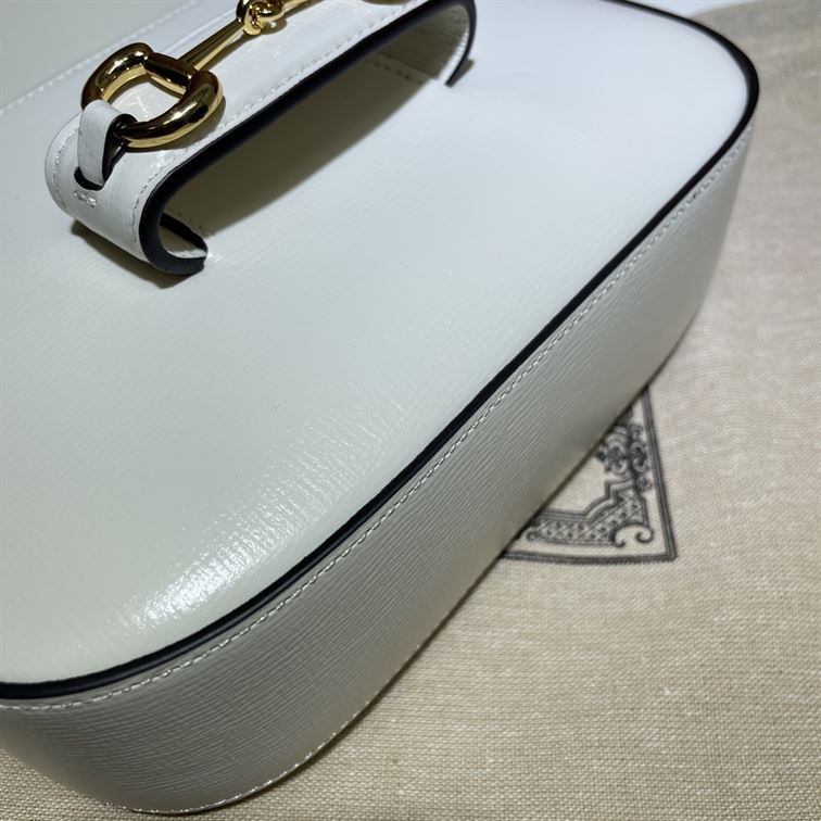 GUCCI HORSEBIT 1955 MINI BAG IN WHITE LEATHER – GB10