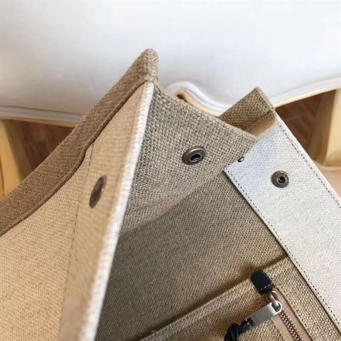 YSL RIVE GAUCHE CANVAS TOTE WHITE BEIGE BAG – YB026