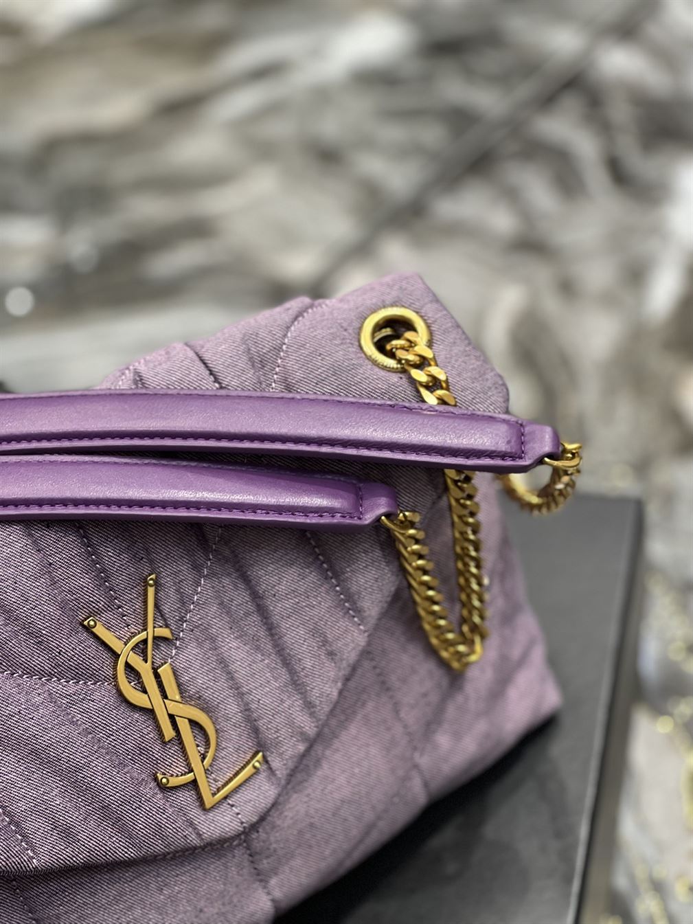 YSL SMALL PUFFER PURPLE BAG – YB057