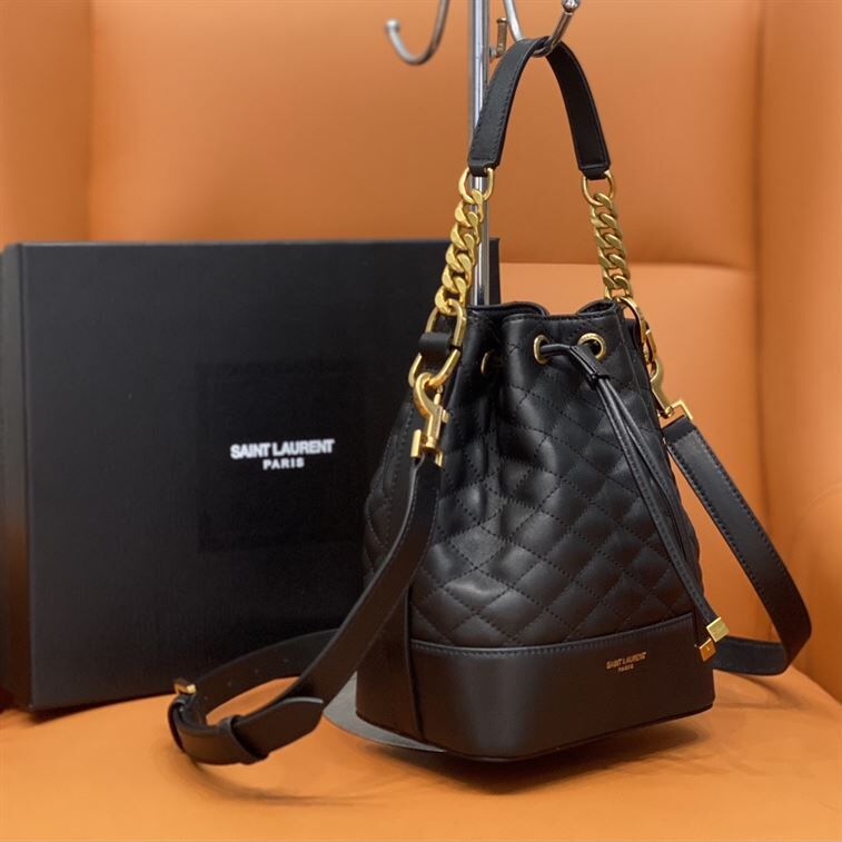 YSL EMMANUELLE SMALL BUCKET BAG IN QUILTED LAMBSKIN – YB043