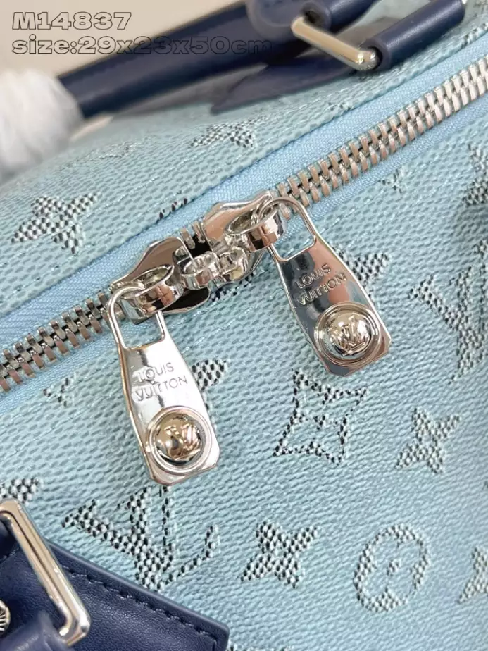 KEEPALL BANDOULIERE 50 BAG BLUE MONOGRAM CANVAS M14837 – LW354