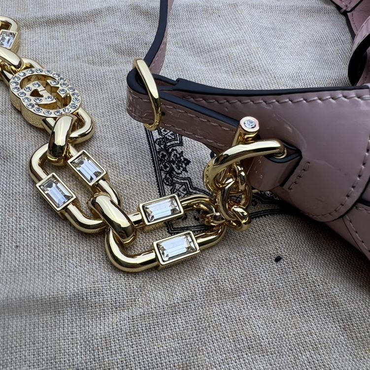 GUCCI JACKIE 1961 MINI SHOULDER BAG WITH PINK PATENT LEATHER – GB74