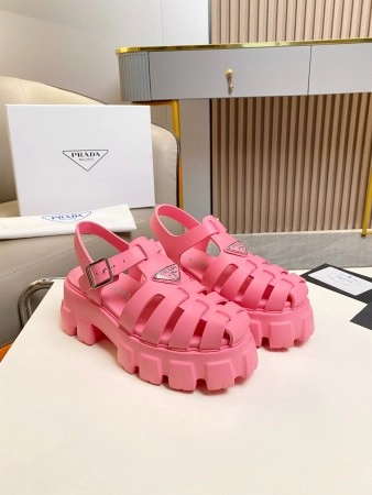 PRADA FOAM SANDALS IN PINK RUBBER – PSD005