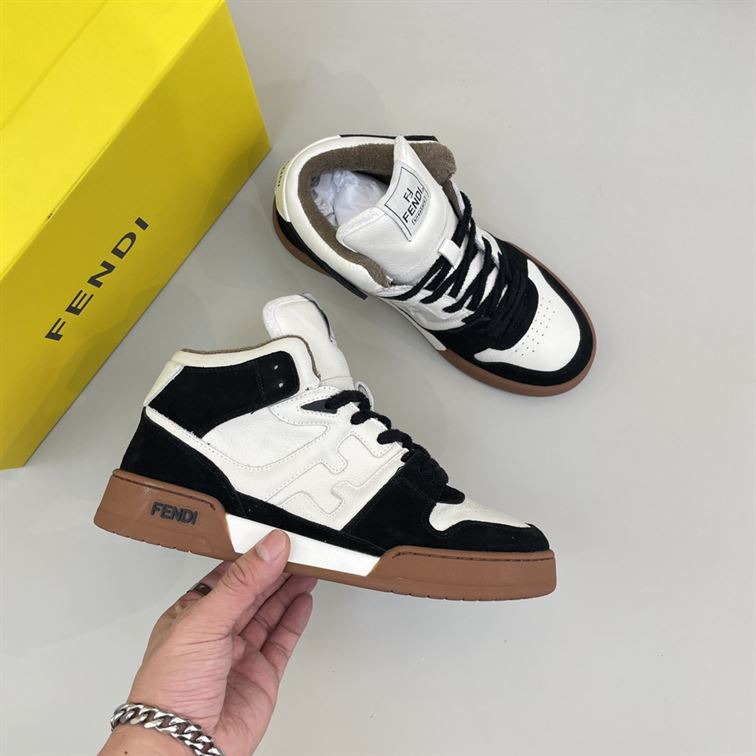 FENDI MATCH BLACK LEATHER HIGH TOPS – FDS016