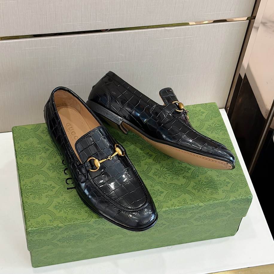 Gucci Jordaan Crocodile Black Loafer – GL084