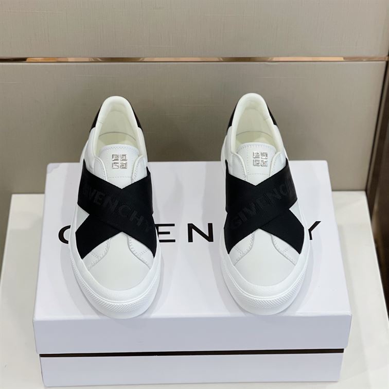 GIVENCHY CITY SPORT SNEAKERS IN LEATHER WITH DOUBLE WEBBING STRAP – GVC008