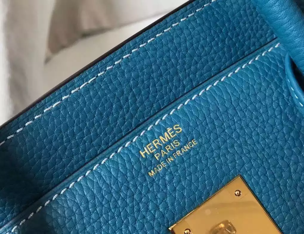 Hermes Birkin 30cm Bag In Jean Blue Clemence Leather GHW – HW033