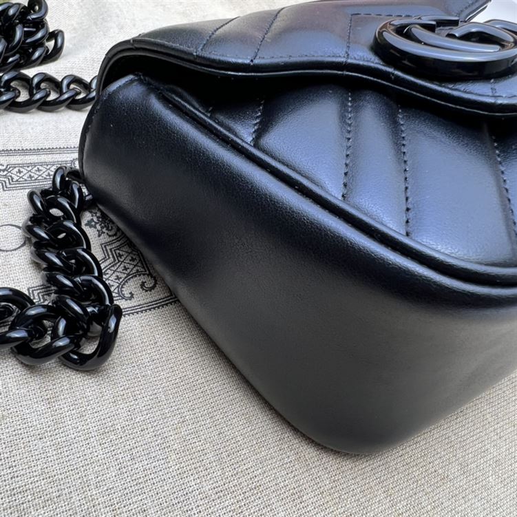 GUCCI MARMONT BELT BAG IN BLACK LEATHER – GB17