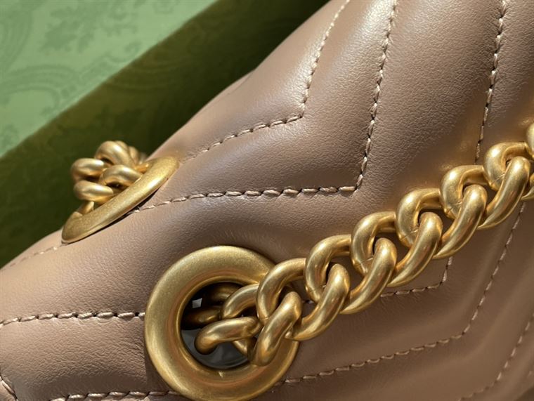 GUCCI GG MARMONT SMALL SHOULDER BAG IN BROWN LEATHER – GB60