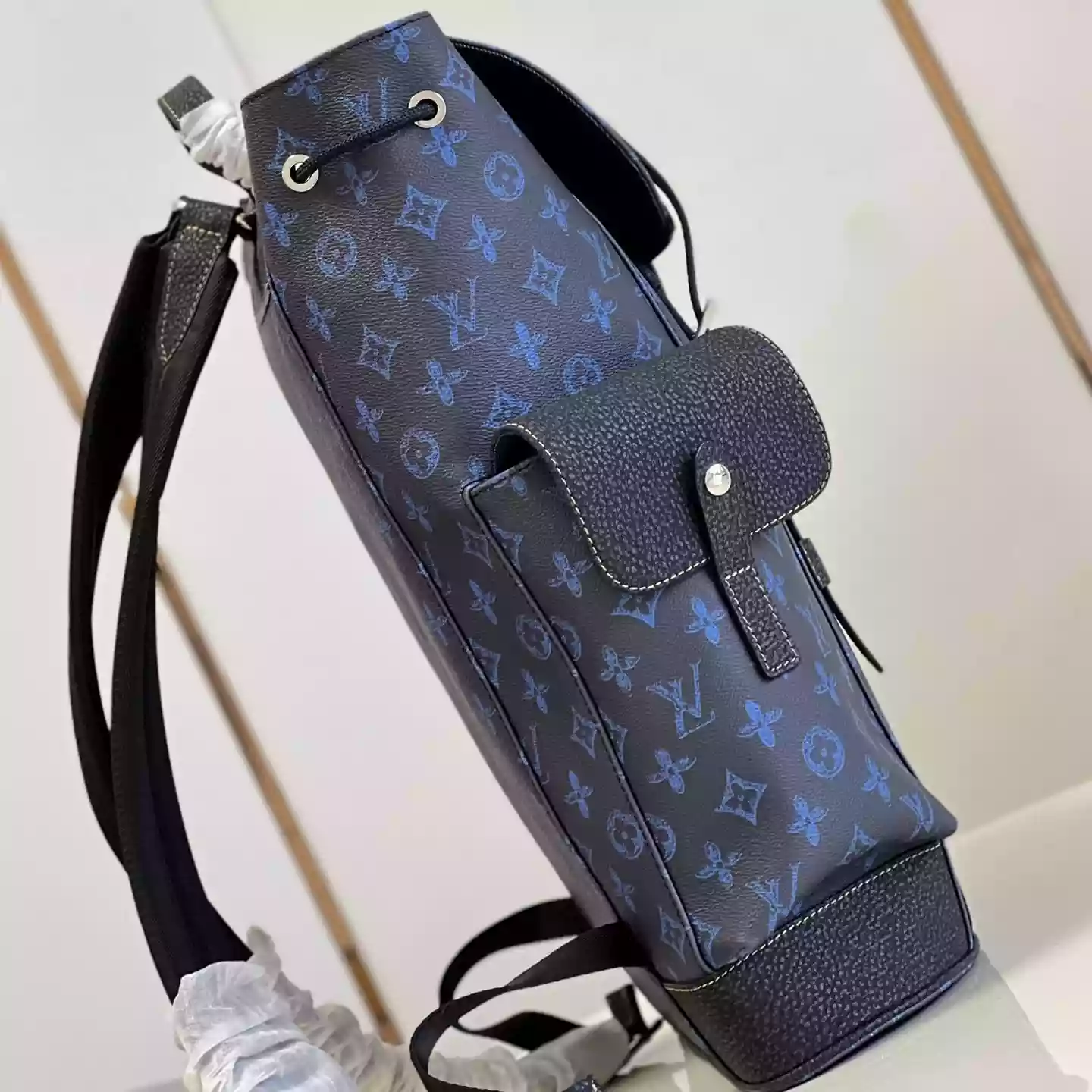 CHRISTOPHER MM MONOGRAM BACKPACK IN BLUE – LW345