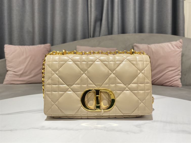 DIOR MEDIUM DIOR CARO BAG BEIGE QUILTED MACROCANNAGE CALFSKIN – DOB065