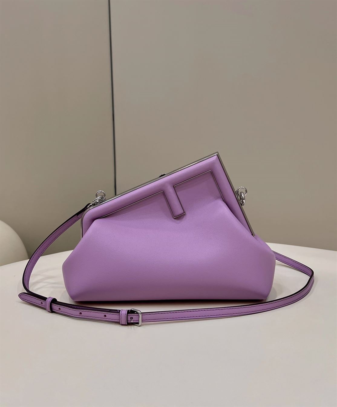FENDI FIRST SMALL PURPLE LEATHER BAG – F048