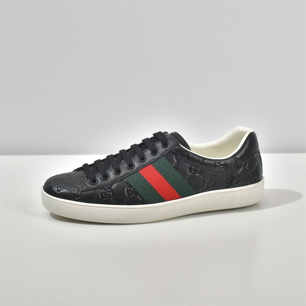 GUCCI ACE SIGNATURE SNEAKER BLACK – GCC028