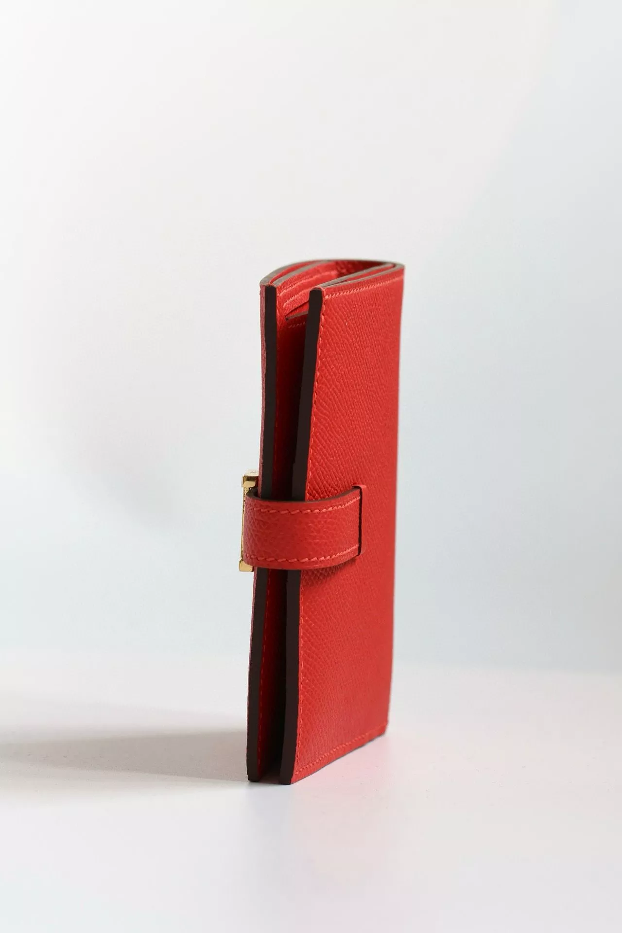 Hermes Bearn Compact Handmade Wallet in Red Epsom Calfskin – HW137