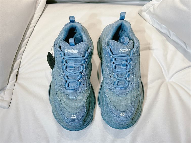BALENCIAGA TRIPLE S SNEAKER DENIM IN BLUE – BLA078