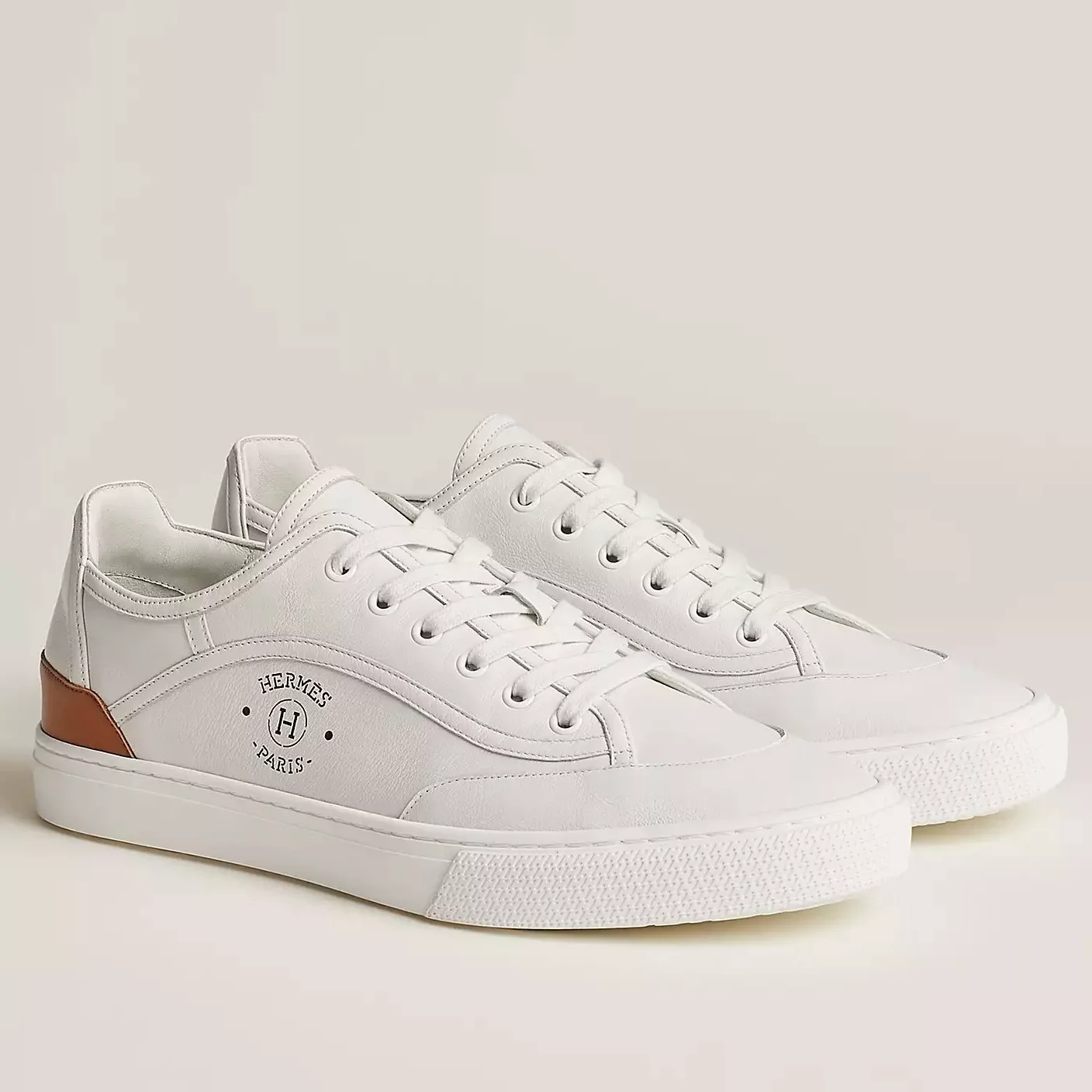 Hermes Men’s Get Sneakers in White Calfskin – HM026