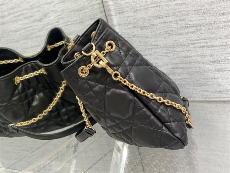 DIOR MEDIUM DIOR AMMI BAG BLACK SUPPLE MACROCANNAGE LAMBSKIN – DOB031