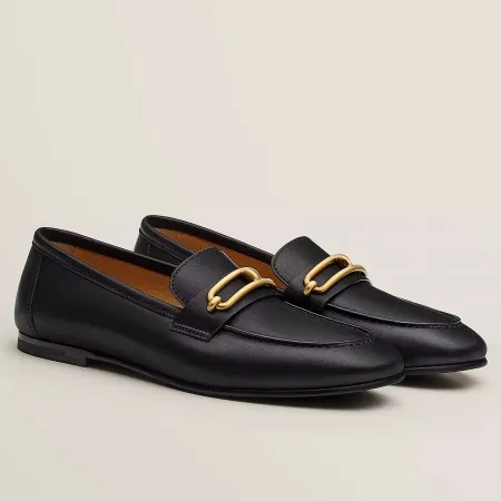 Hermes Men’s Colette Loafers In Black Calfskin – HM044
