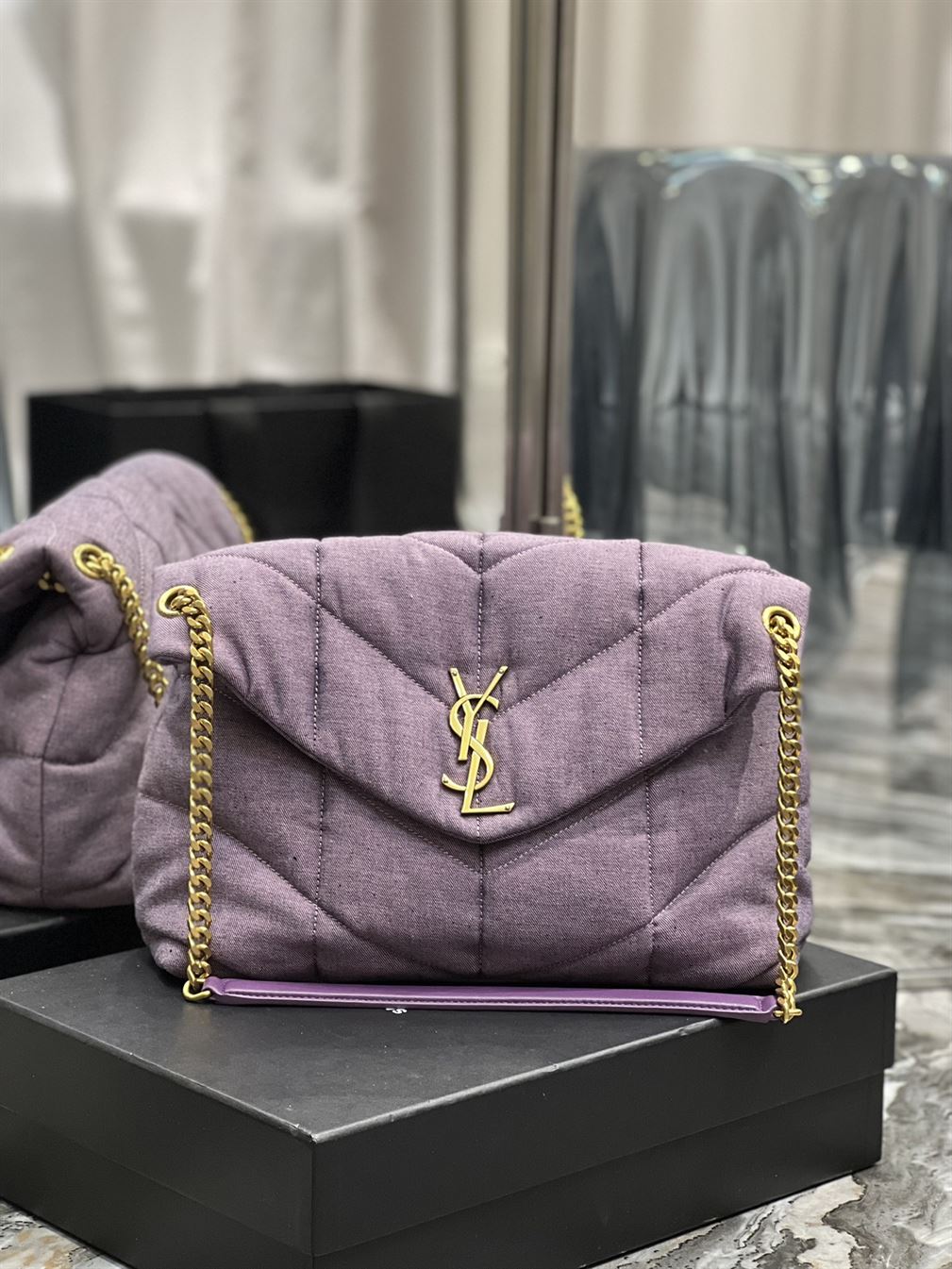 YSL MEDIUM PUFFER PURPLE BAG – YB058