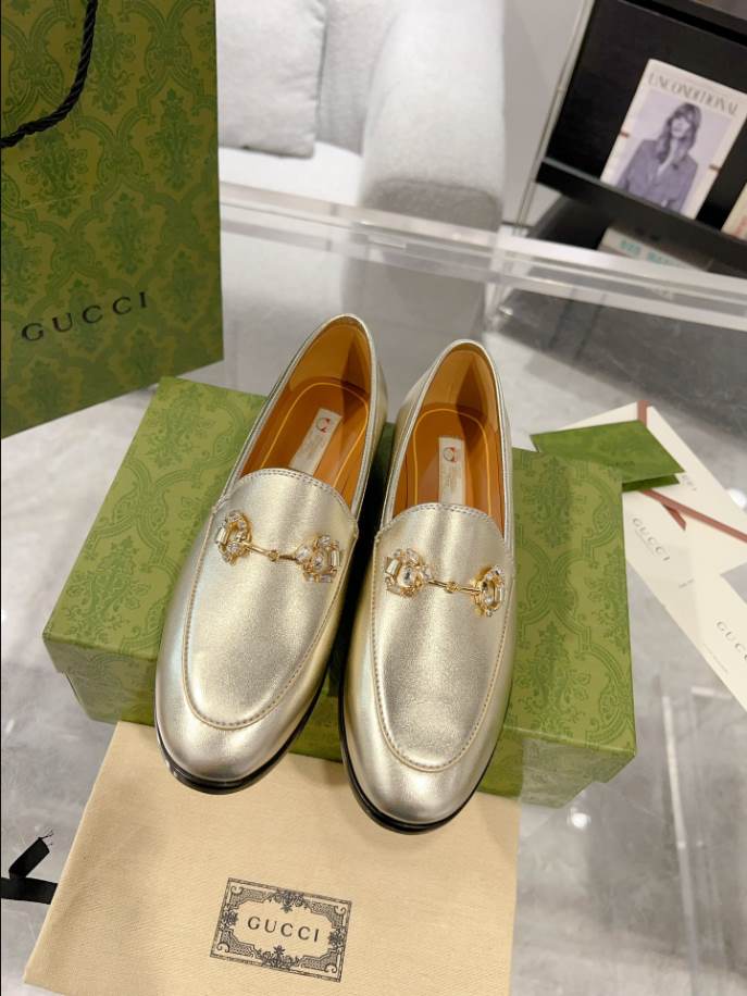 Gucci Jordaan Gold Leather Loafer – GL071