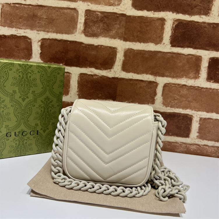GUCCI MARMONT BELT BAG IN WHITE LEATHER – GB18
