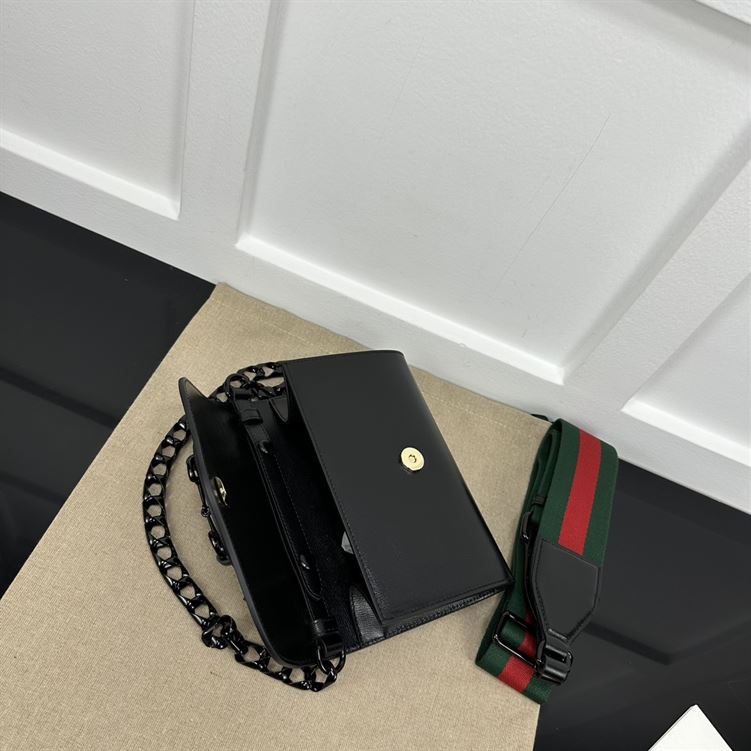 GUCCI HORSEBIT 1955 MINI BAG IN BLACK LEATHER – GB33