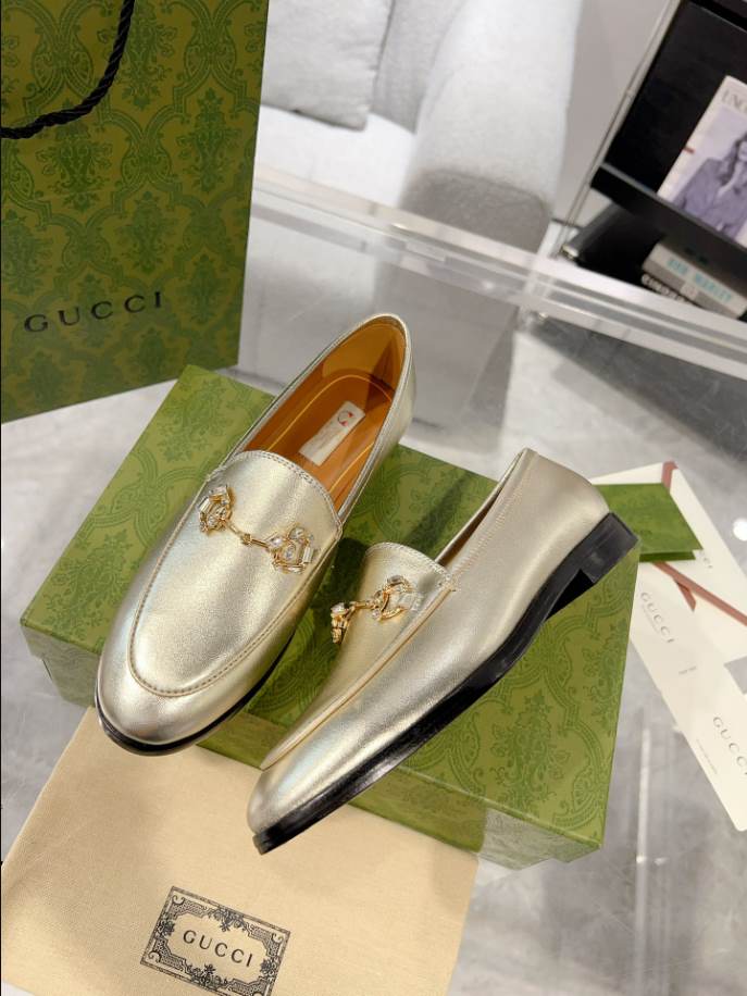 Gucci Jordaan Gold Leather Loafer – GL071