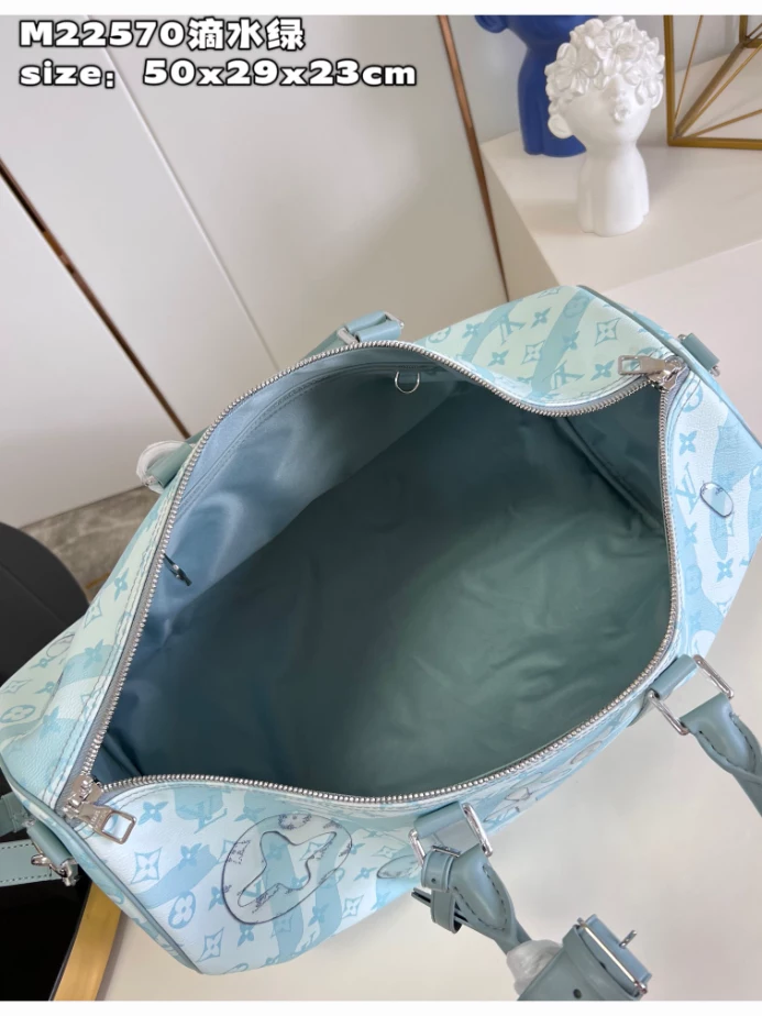 KEEPALL BANDOULIERE 50 BAG IN MONOGRAM AQUAGARDEN M22570 – LW374