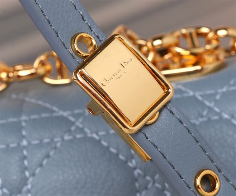 DIOR SMALL DIOR CARO BAG BLUE SUPPLE CANNAGE CALFSKIN – DOB121