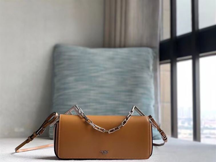FENDI FIRST SIGHT BROWN LEATHER MINI BAG – F033