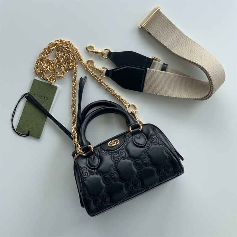 GUCCI GG MATELASSE MINI BAG IN BLACK LEATHER – GB69