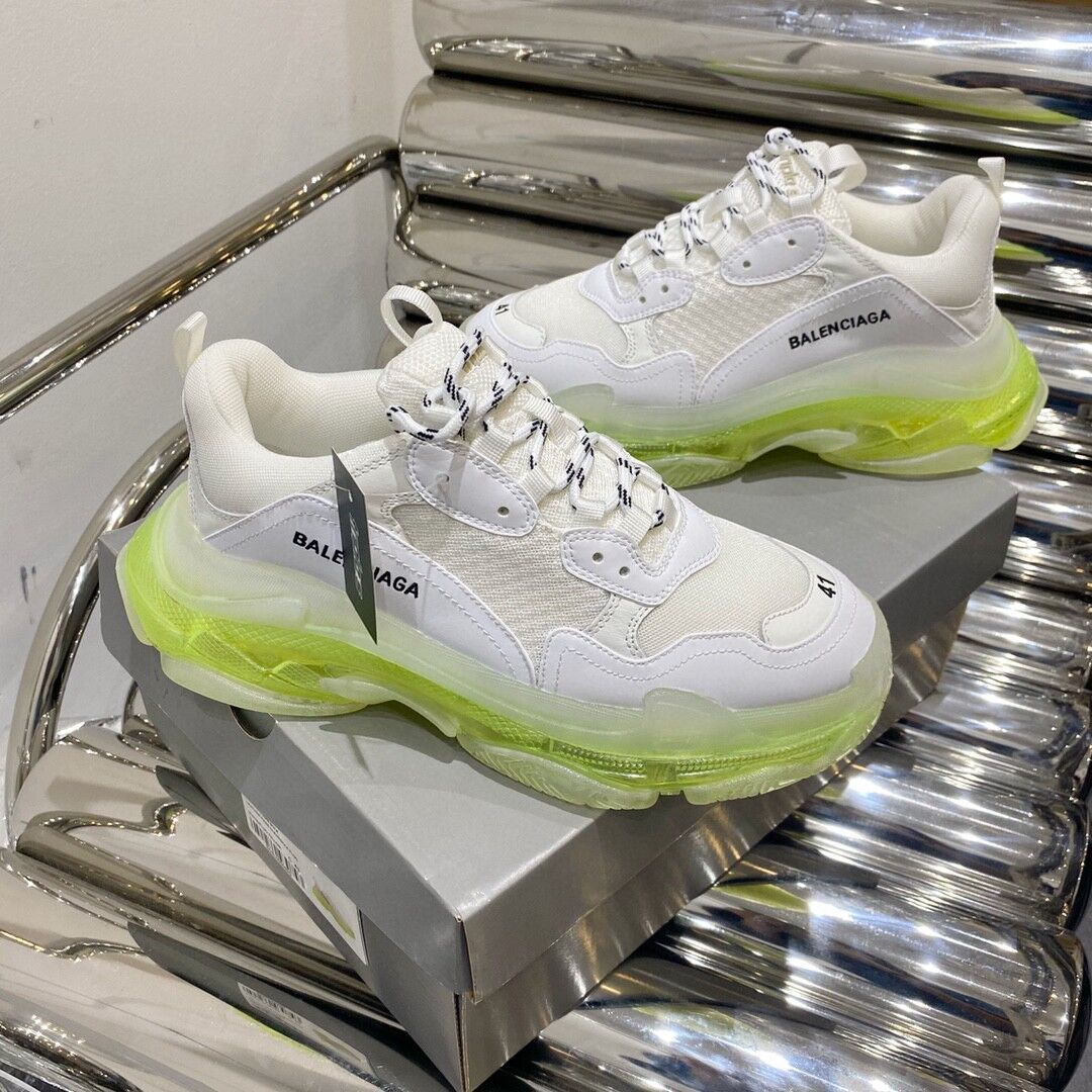 BALENCIAGA TRIPLE S WHITE GREEN CLEAR SOLE – BLA013