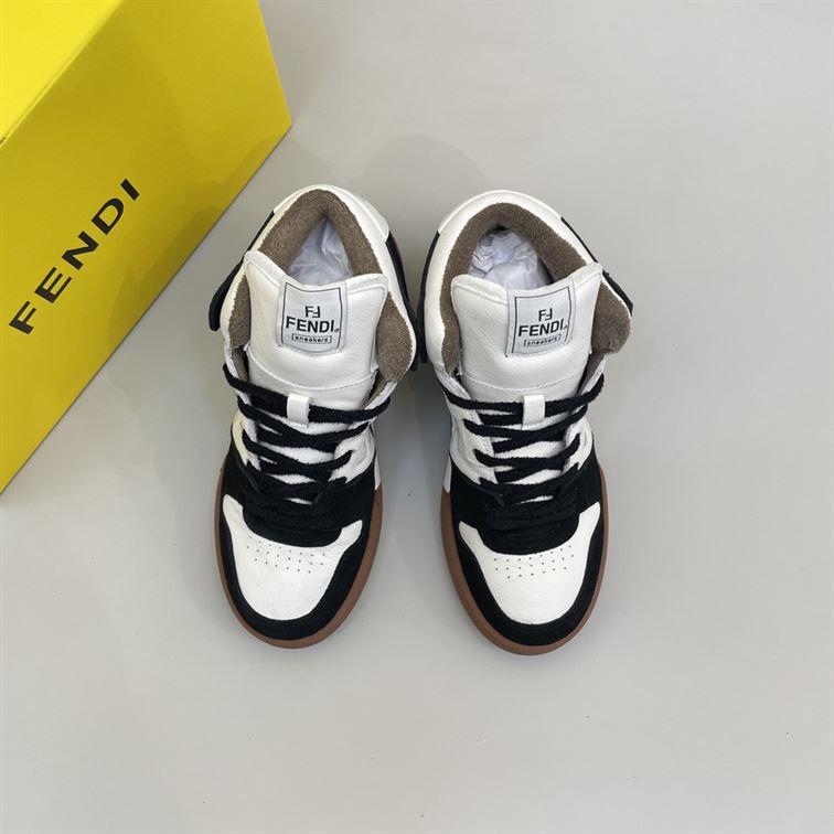 FENDI MATCH BLACK LEATHER HIGH TOPS – FDS016