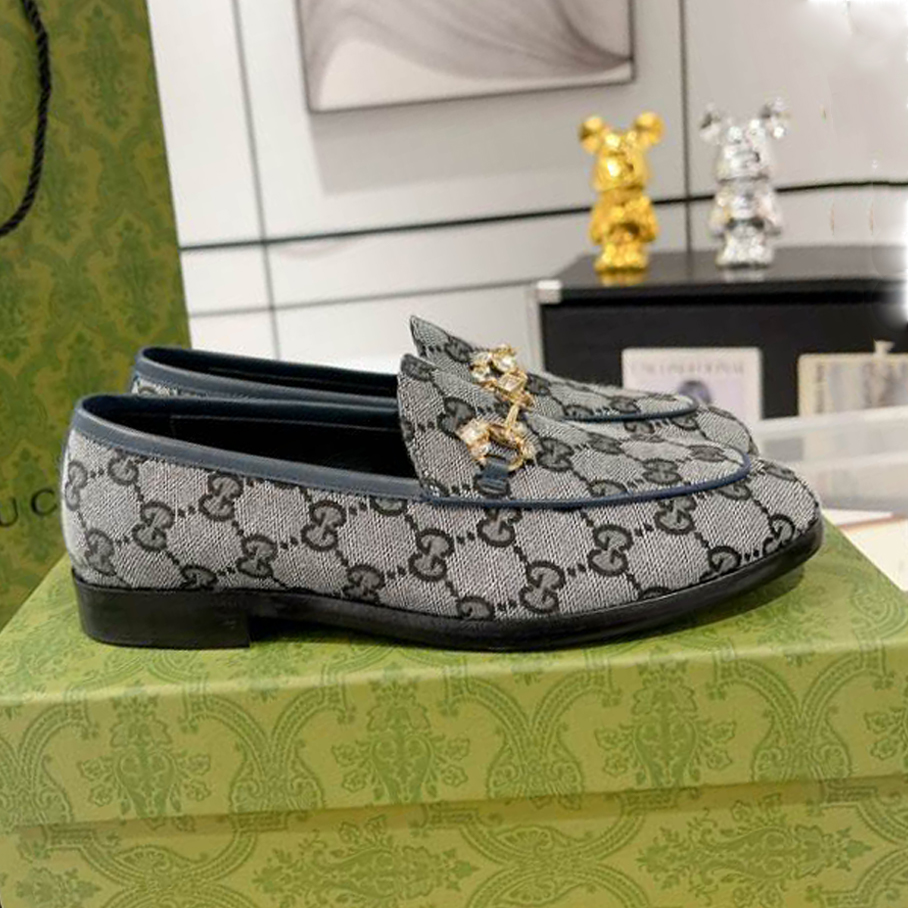 Gucci Jordaan GG Monogram White Black Loafer – GL065