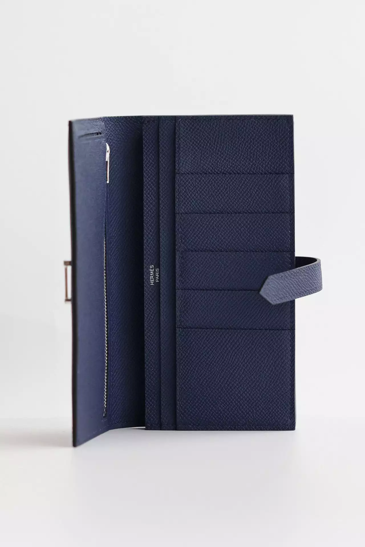 Hermes Bearn Long Handmade Wallet in Blue Saphir Epsom Calfskin – HW158