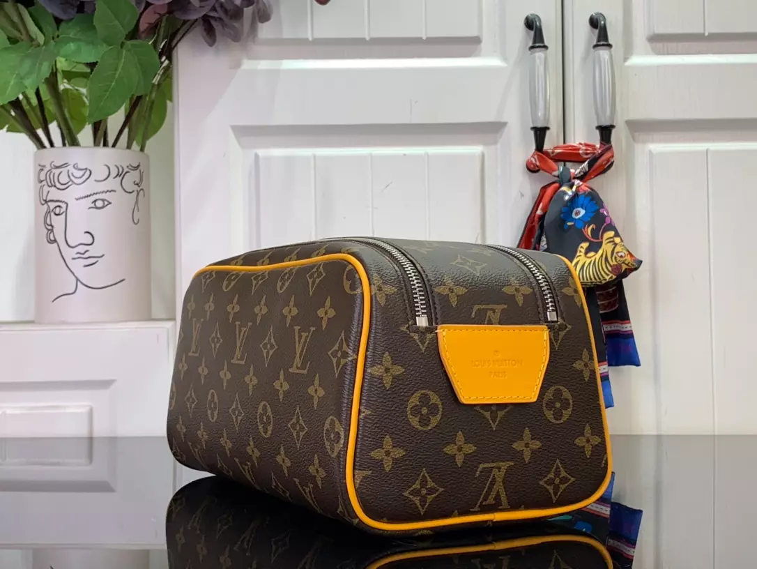Louis Vuitton Dopp Kit Borneo Yelow Monogram Macassar Canvas Bag – LW145