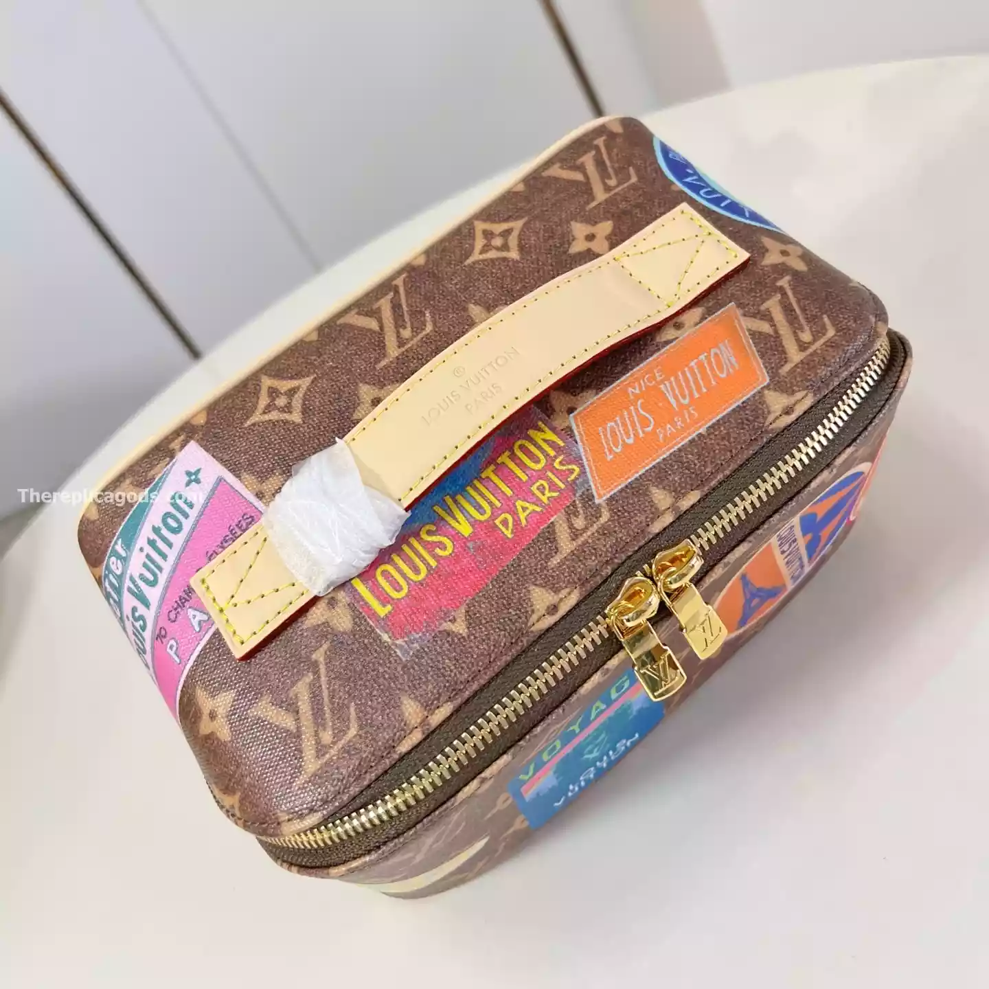 TOILETRY BAG 2 COMPARTMENTS BROWN MONOGRAM CANVAS – LW296