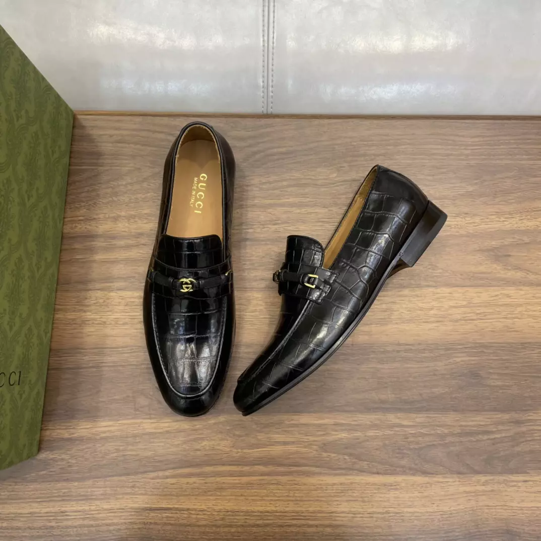 MEN’S LOAFERS WITH INTERLOCKING G BLACK – GL115