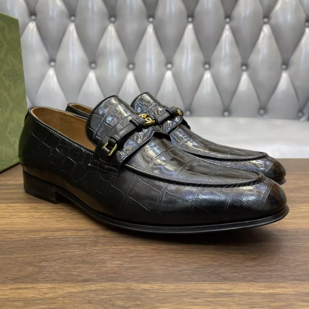 MEN’S LOAFERS WITH INTERLOCKING G BLACK – GL115