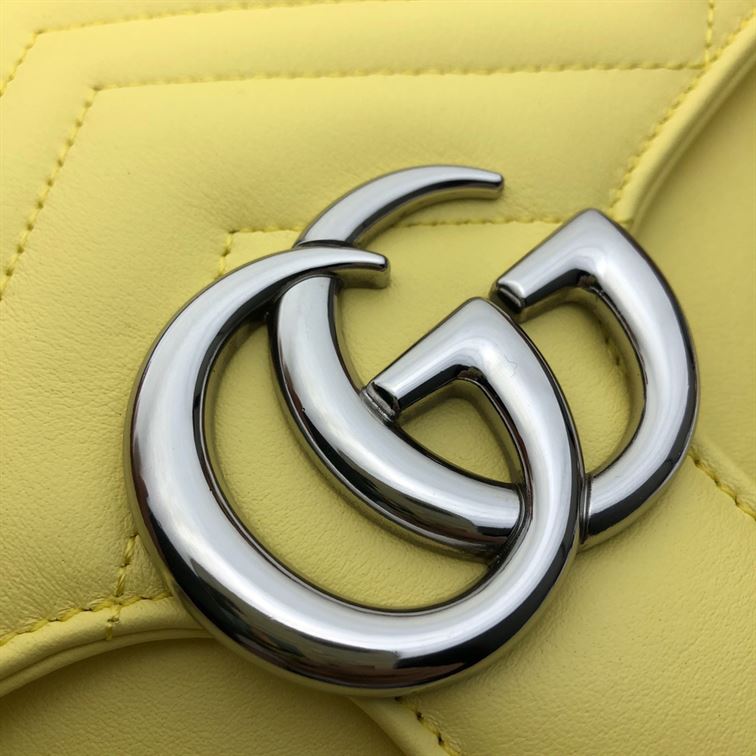 GUCCI GG MARMONT SMALL TOP HANDLE BAG IN YELOW LEATHER – GB53