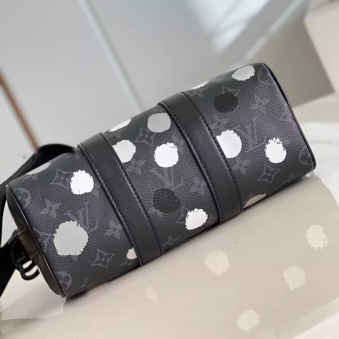 X Yayoi Kusama Keepall 25 Bag in Black and Silver M46406 – LW252