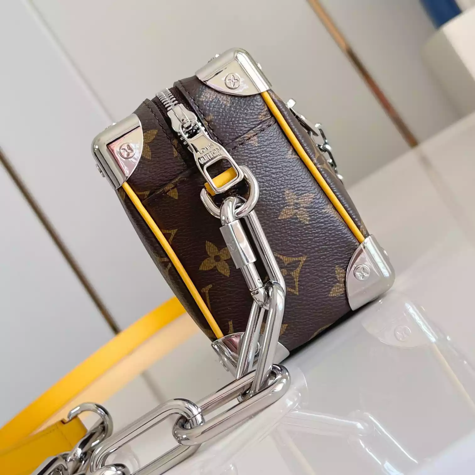 MINI SOFT TRUNK SAFRAN YELLOW MONOGRAM MACASSAR COATED CANVAS AND COWHIDE LEATHER M12767 – LW423