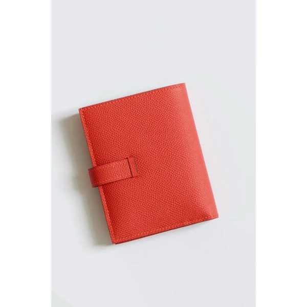 Hermes Bearn Compact Handmade Wallet in Red Epsom Calfskin – HW137