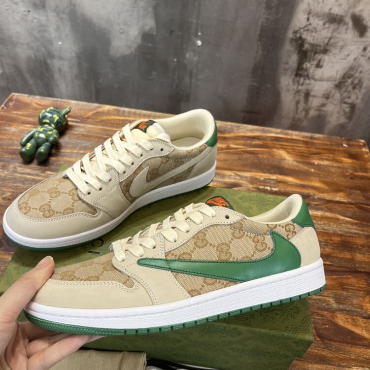 GUCCI X AIR JORDAN 1 LOW WHITE BROWN GREEN – GCC050