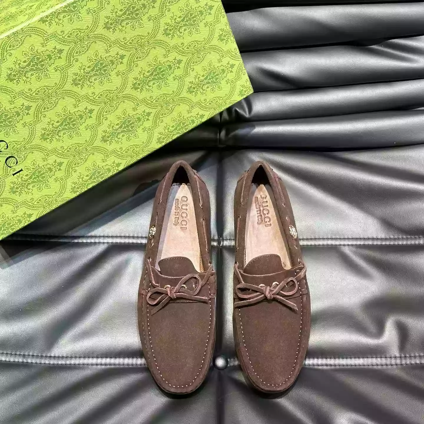 MEN’S DRIVER WITH INTERLOCKING G IN DARK BROWN – GL099