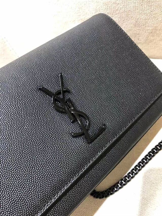 YSL KATE MEDIUM CHAIN BAG IN GRAIN DE POUDRE EMBOSSED LEATHER – YB037