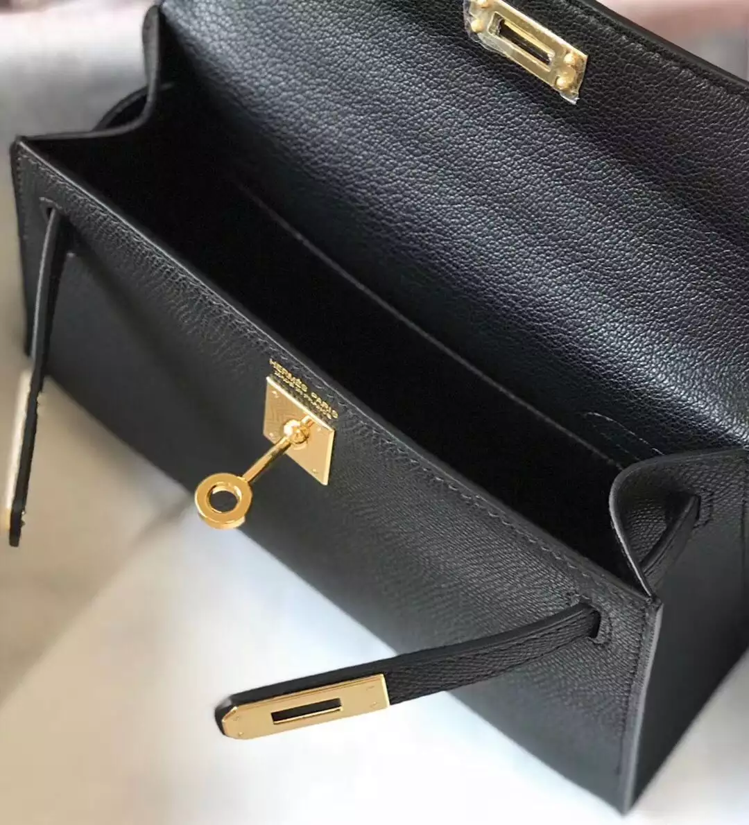 Hermes Kelly Mini II Bag In Black Epsom Leather GHW – HW120